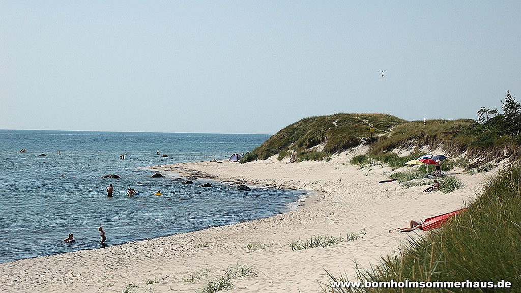 Strand og klitter i Vestre Sømark. - Vestre Sømarken strand Dueodde Bornholm